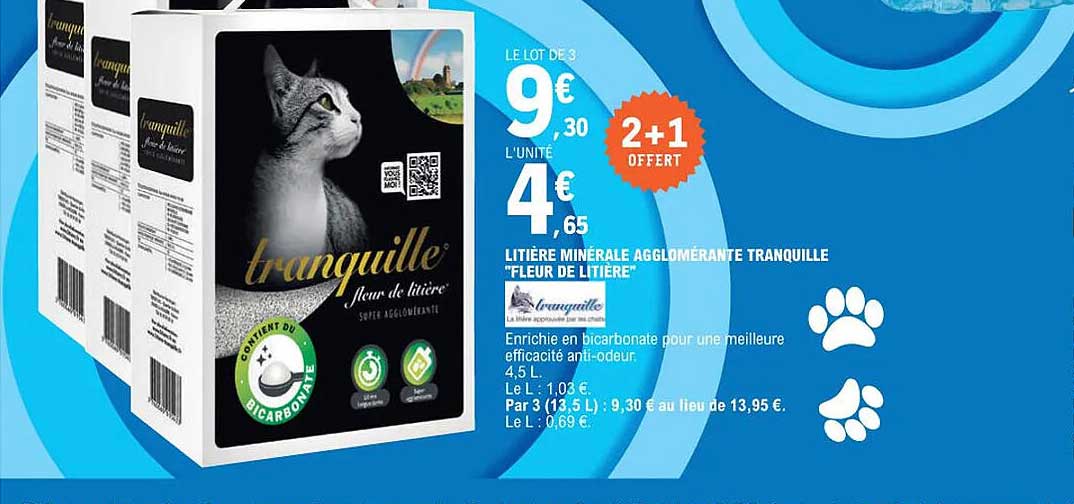 Litière Minérale Agglomérante Tranquille "fleur De Litière"