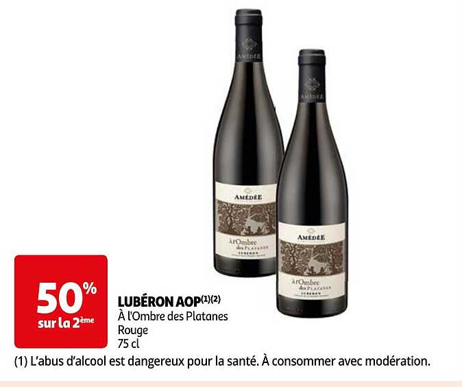 lubéron aop à l'ombre des platanes rouge