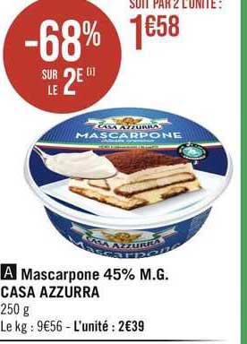 mascarpone 45% m.g. casa azzurra