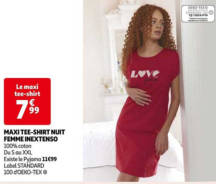 maxi tee-shirt nuit femme inextenso