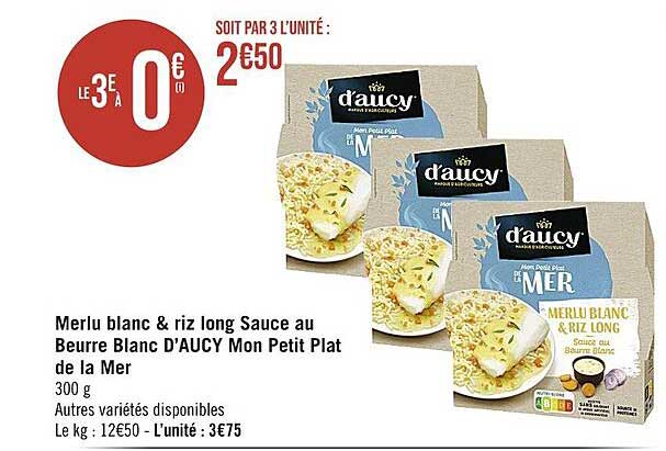 merlu blanc & riz long sauce au beurre blanc d'aucy mon petit plat de la mer