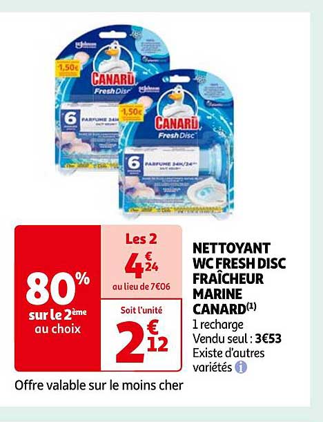 nettoyant wc fresh disc fraîcheur marine canard