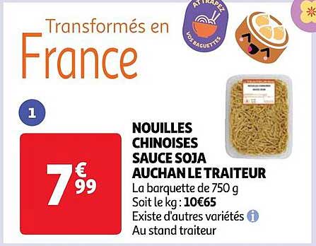 nouilles chinoises sauce soja auchan le traiteur