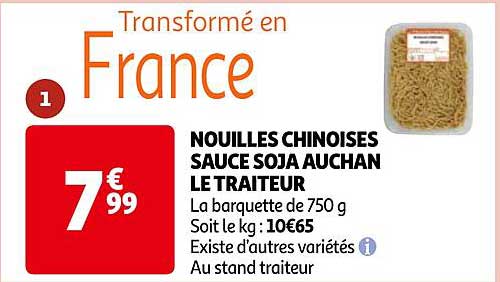 nouilles chinoises sauce soja auchan le traiteur