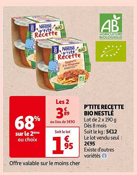 p'tite recette bio nestlé