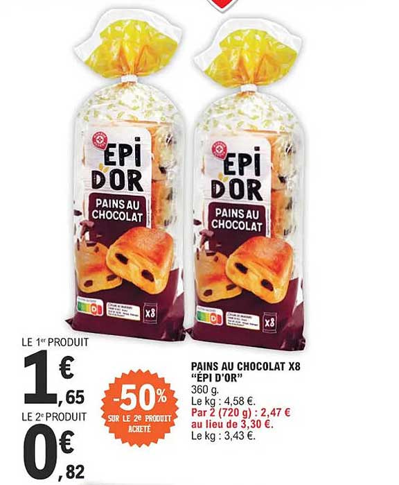 pains au chocolat x 8 "épi d'or"