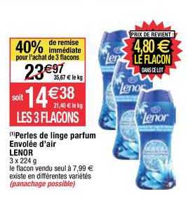 perles de linge parfum envolée d'air lenor