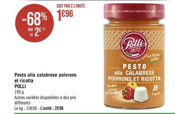 pesto alla calabrese poivrons et ricotta polli