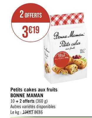 petits cakes aux fruits bonne maman