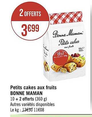 petits cakes aux fruits bonne maman