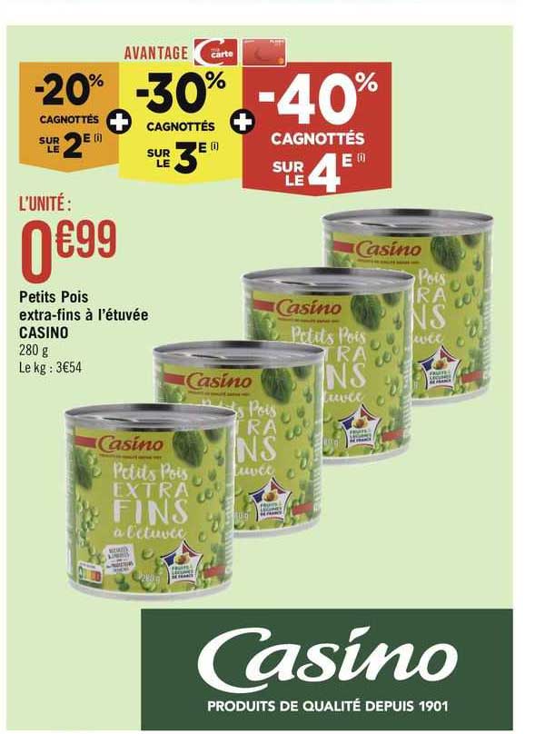 petits pois extra-fins à l'étuvée casino