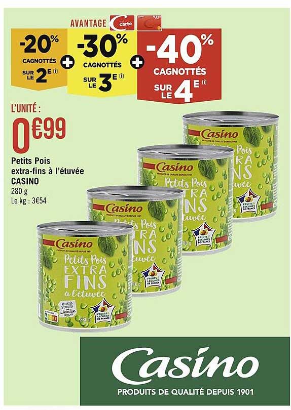 petits pois extra-fins à l'étuvée casino