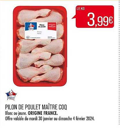 pilon de poulet maître coq