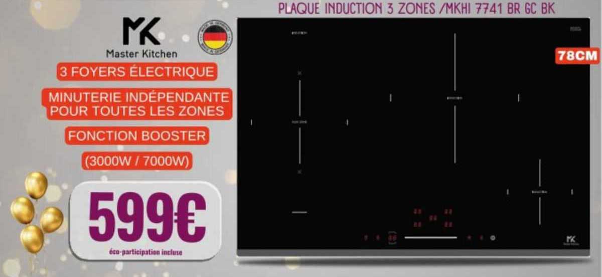 plaque induction 3 zones master kitchen