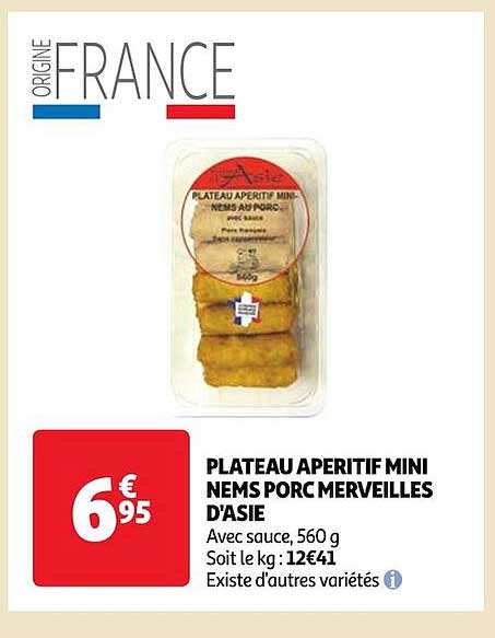 plateau apéritif mini nems porc merveilles d'asie