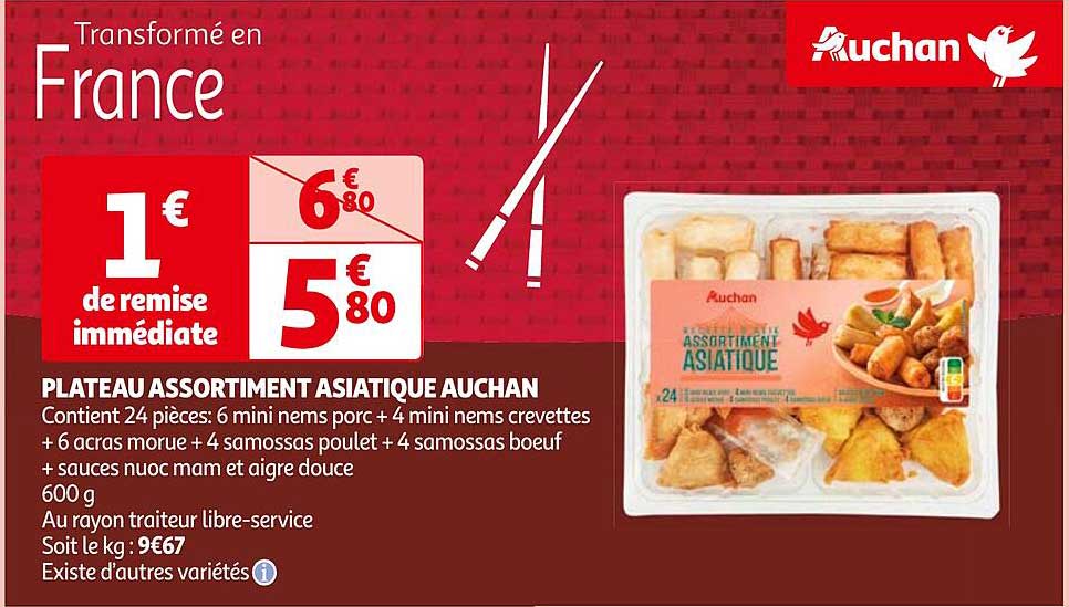 Plateau Assortiment Asiatique Auchan