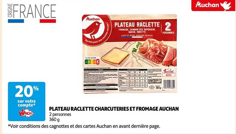 Plateau Raclette Charcuteries Et Fromage Auchan
