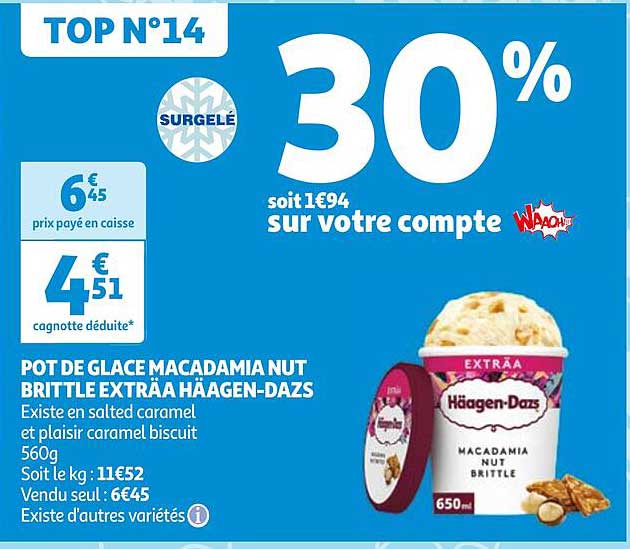 pot de glace macadamia nut brittle exträa häagen-dazs