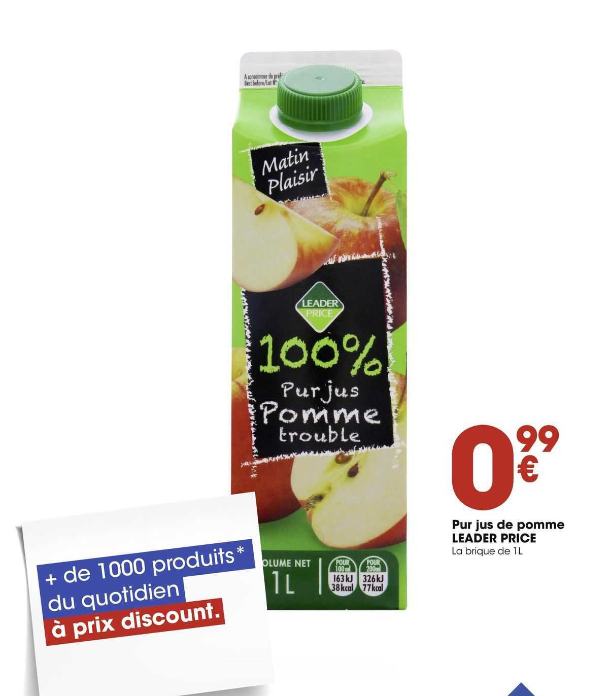 pur jus de pomme leader price
