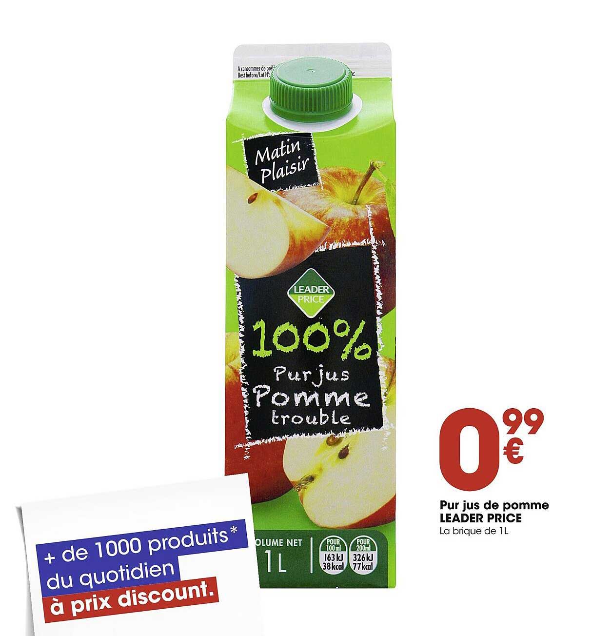 pur jus de pomme leader price