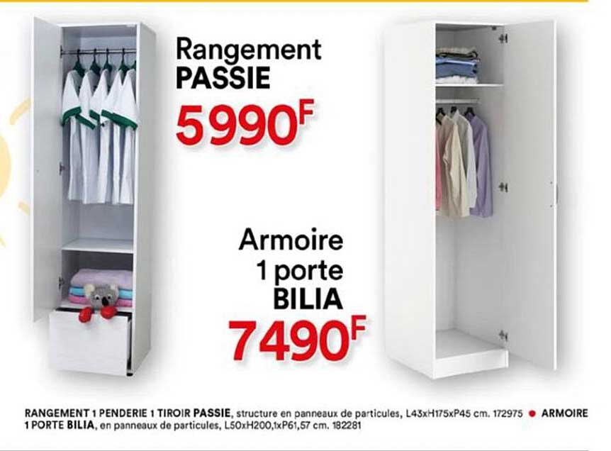 Rangement Passie, Armoire 1 Porte Bilia