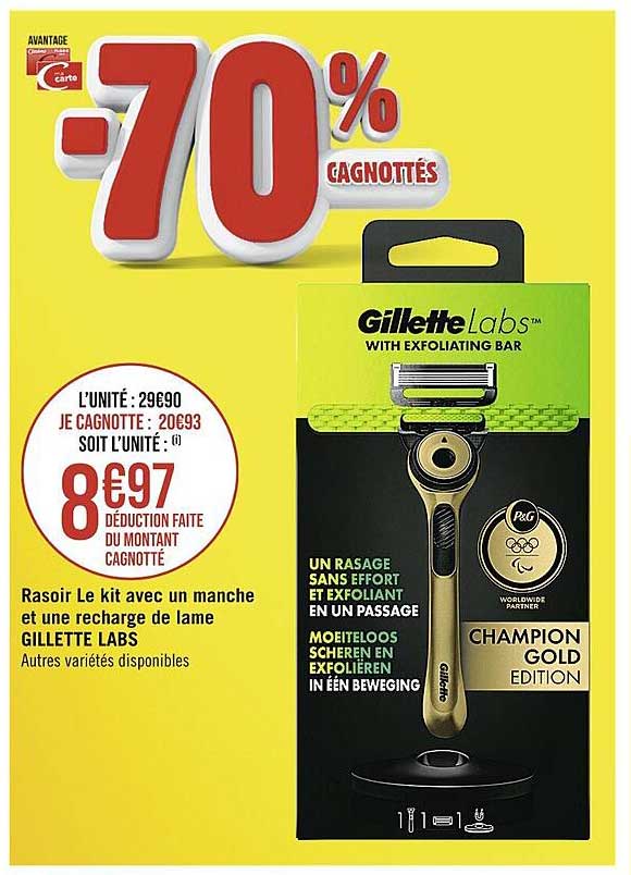 rasoir le kit avec un manche et une recharge de lame gillette labs