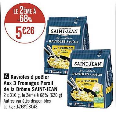 ravioles à poêler aux 3 fromages persil de la drôme saint-jean