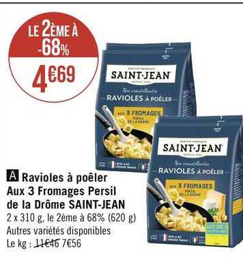 ravioles à poêler aux 3 fromages persil de la drôme saint-jean