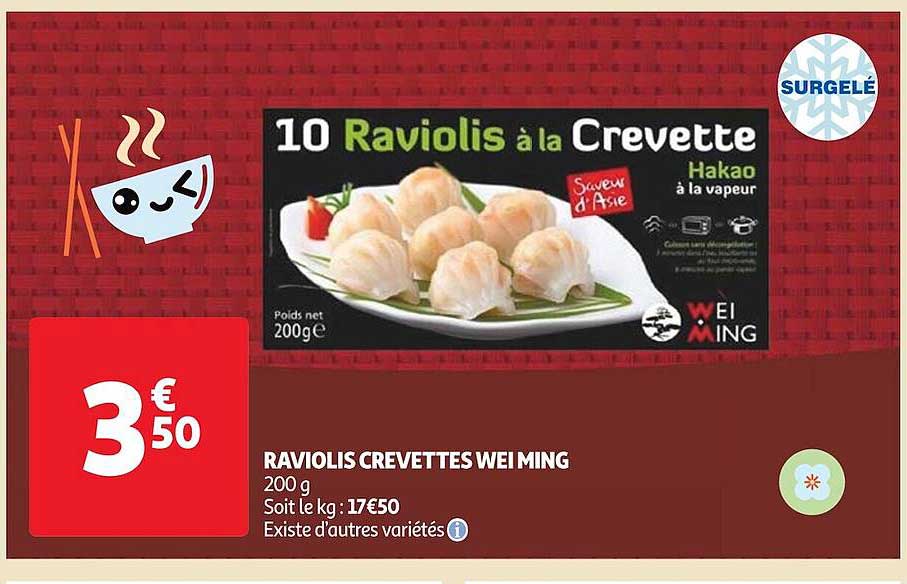 raviolis crevettes wei ming