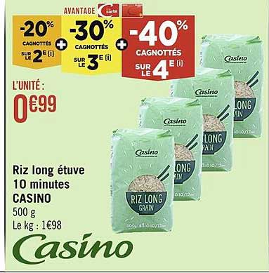 riz long étuve 10 minutes casino