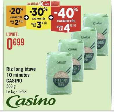 riz long étuve 10 minutes casino