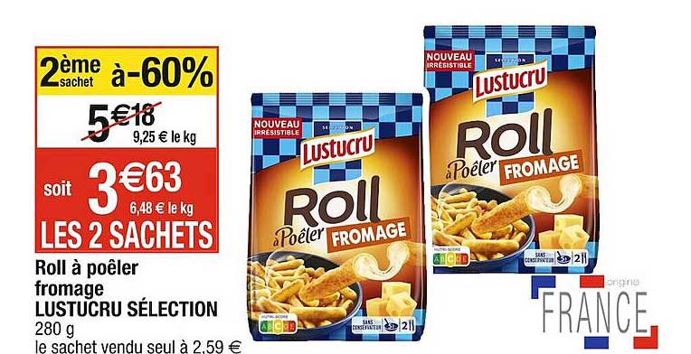 roll à poêler fromage lustucru sélection