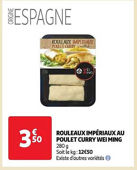rouleaux impériaux au poulet curry wei ming