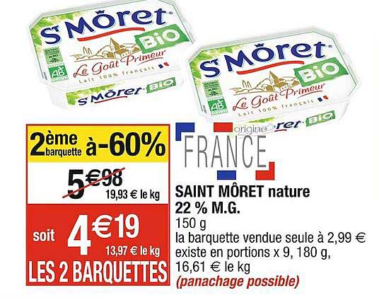 saint môret nature 22% m.g.