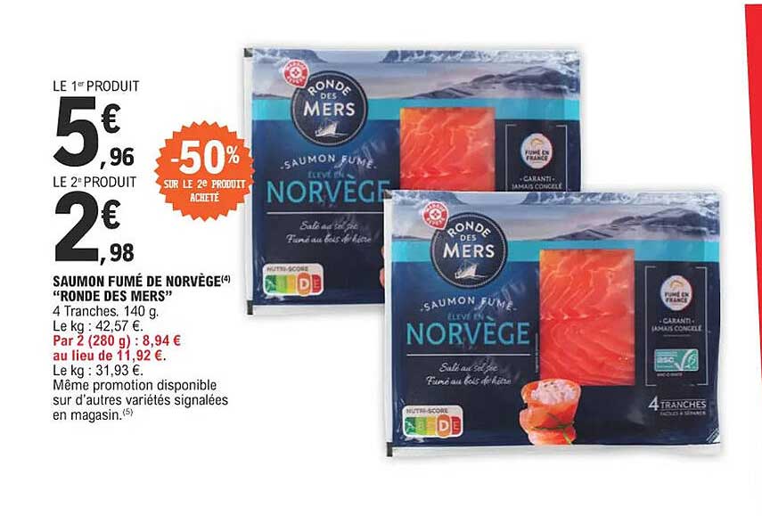 saumon fumé de norvège "ronde des mers"