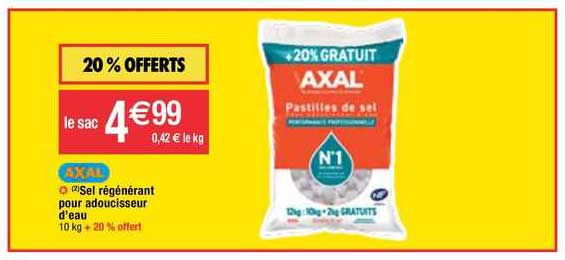 sel régénérant pour adoucisseur d'eau axal