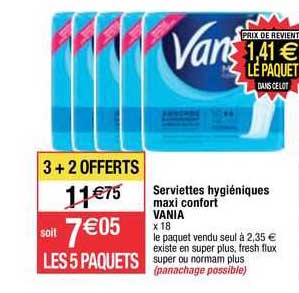 serviettes hygiéniques maxi confort vania
