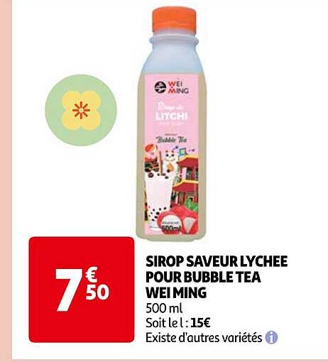 sirop saveur lychee pour bubble tea wei ming
