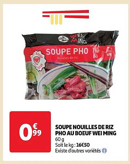 soupe nouilles de riz pho au boeuf wei ming