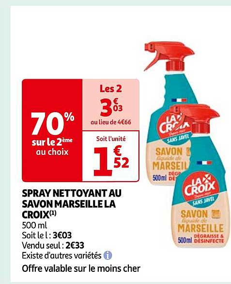 Spray Nettoyant Au Savon Marseille La Croix