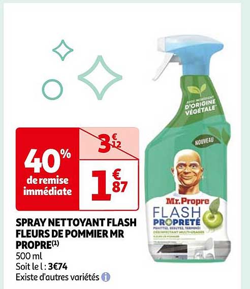 spray nettoyant flash fleurs de pommier mr propre
