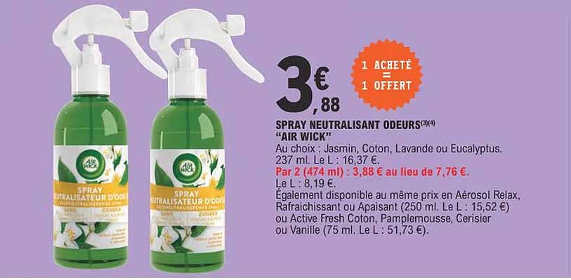 Spray Neutralisant Odeurs "air Wick"