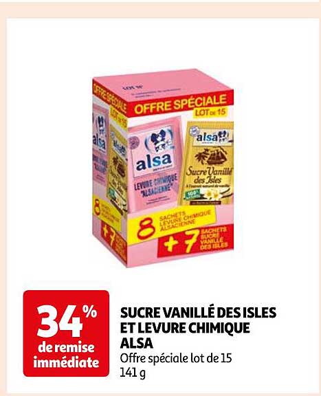sucre vanillé des isles et levure chimique alsa