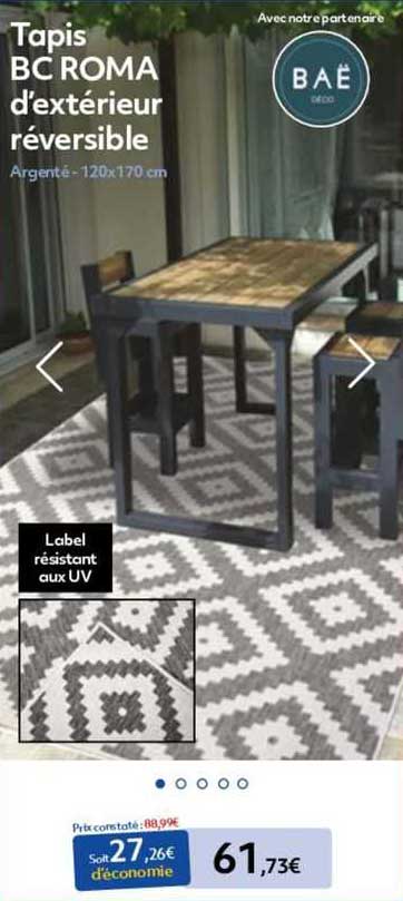 tapis bc roma d'extérieur réversible