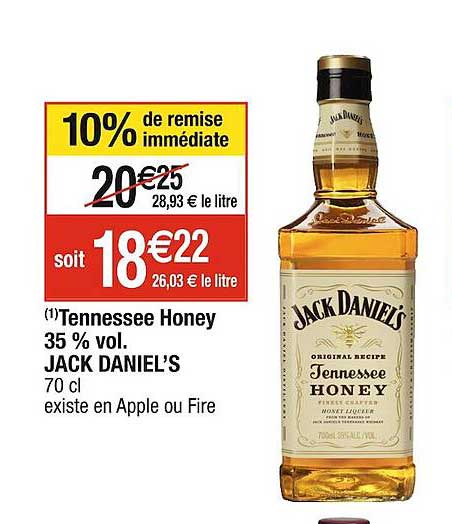 tennessee honey 35% vol. jack daniel's