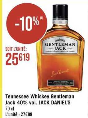 tennessee whiskey gentleman jack 40% vol. jack daniel's