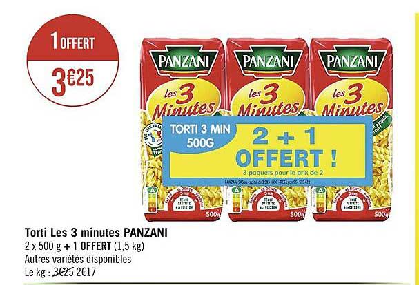 torti les 3 minutes panzani