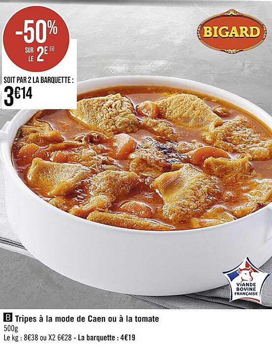 Tripes à La Mode De Caen Ou à La Tomate Bigard