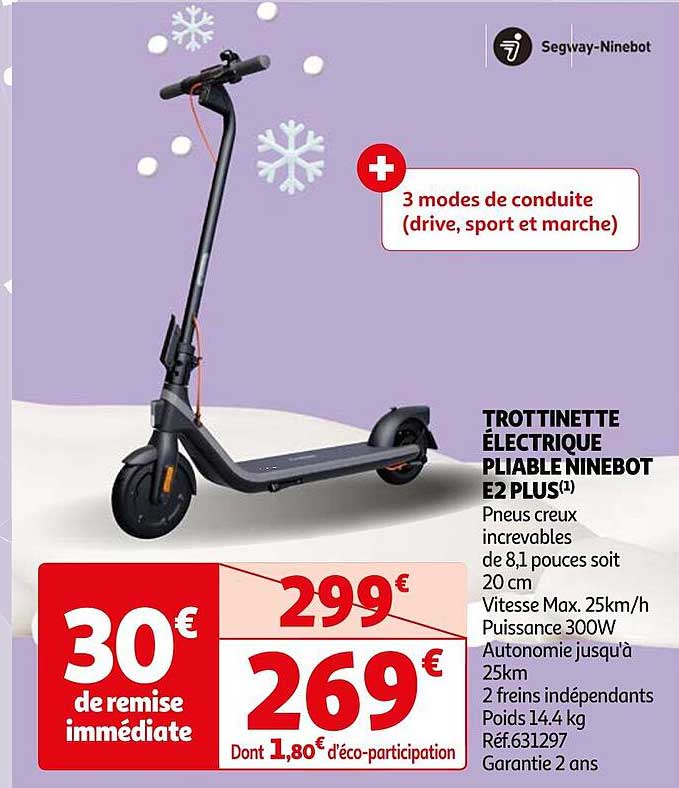trottinette électrique pliable ninebot e2 plus segway-ninebot