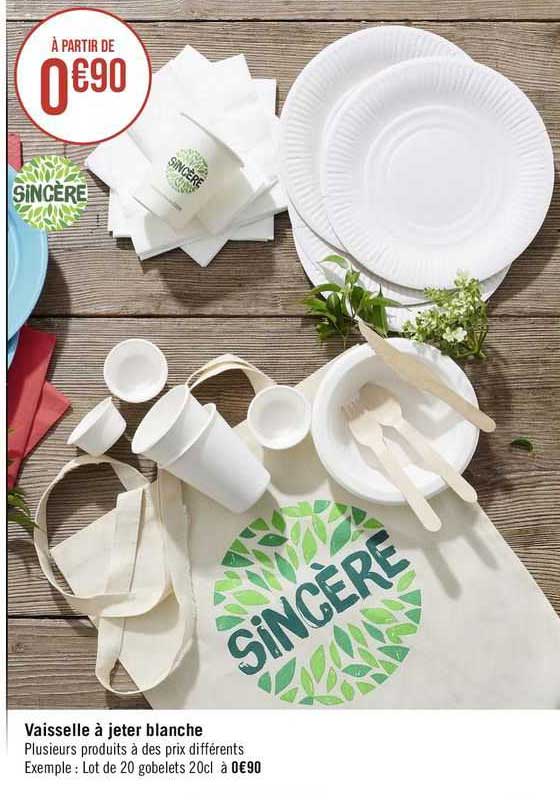 vaisselle à jeter blanche
